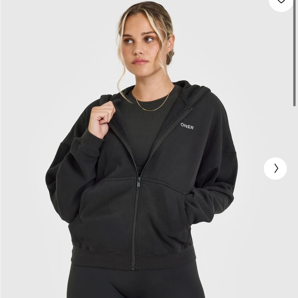 Oner Active Black Zip-Up Hoodie
